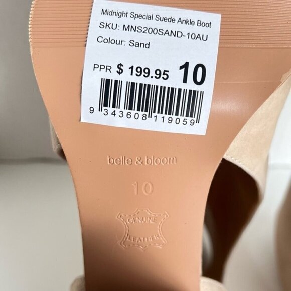 Belle & Bloom Midnight Special Suede Ankle Boot - Sand. Size: 10 US. NIB - Picture 9 of 16